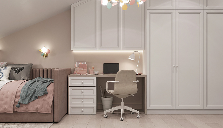 Проект комнаты для девочки от дизайнера Елены Коровиной  Проект комнаты для девочки от дизайнера Елены Коровиной