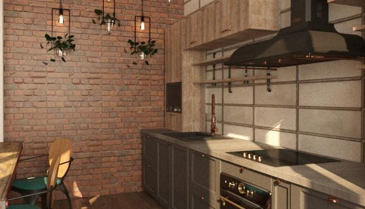 проект квартиры-студии в стиле LOFT для холостяка